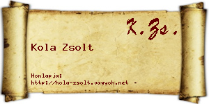 Kola Zsolt névjegykártya