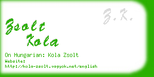 zsolt kola business card